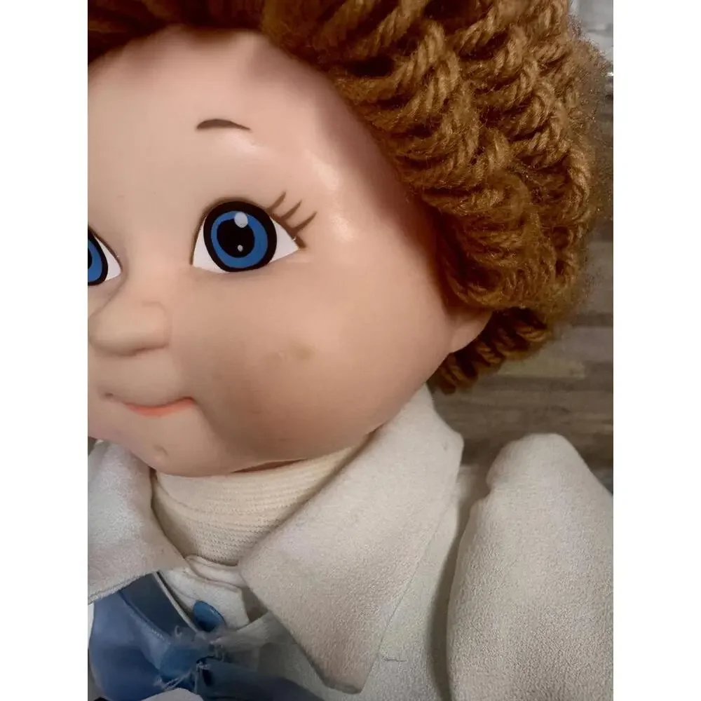 vintage cabbage patch‎ boy kawaii doll blue eyes yarn hair 16in